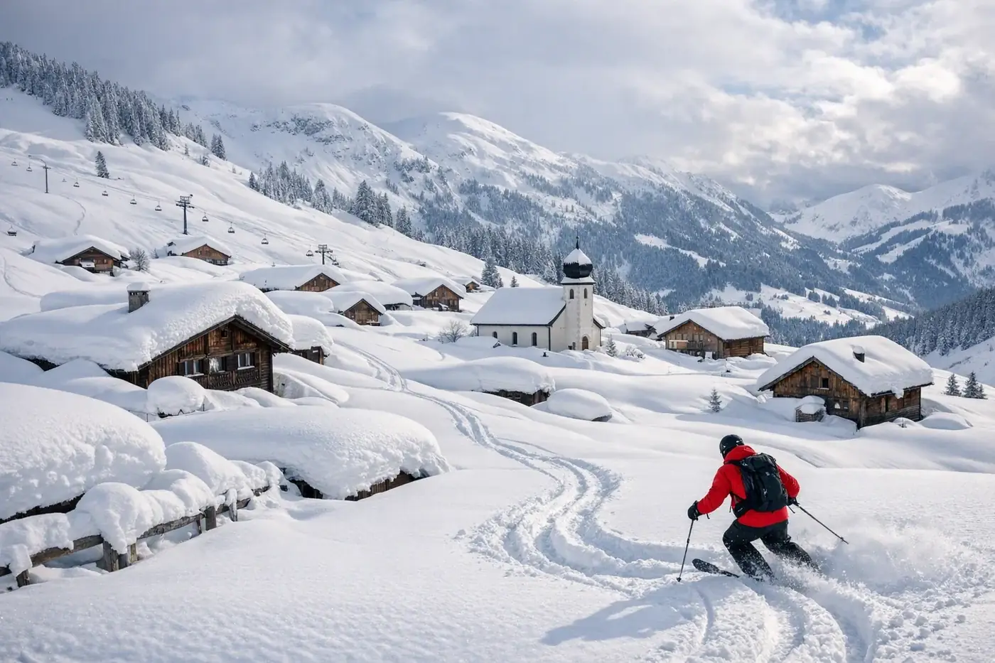 Skidresor till Damüls i Österrike