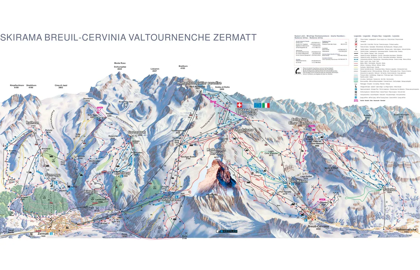 Pistkarta över Cervinia