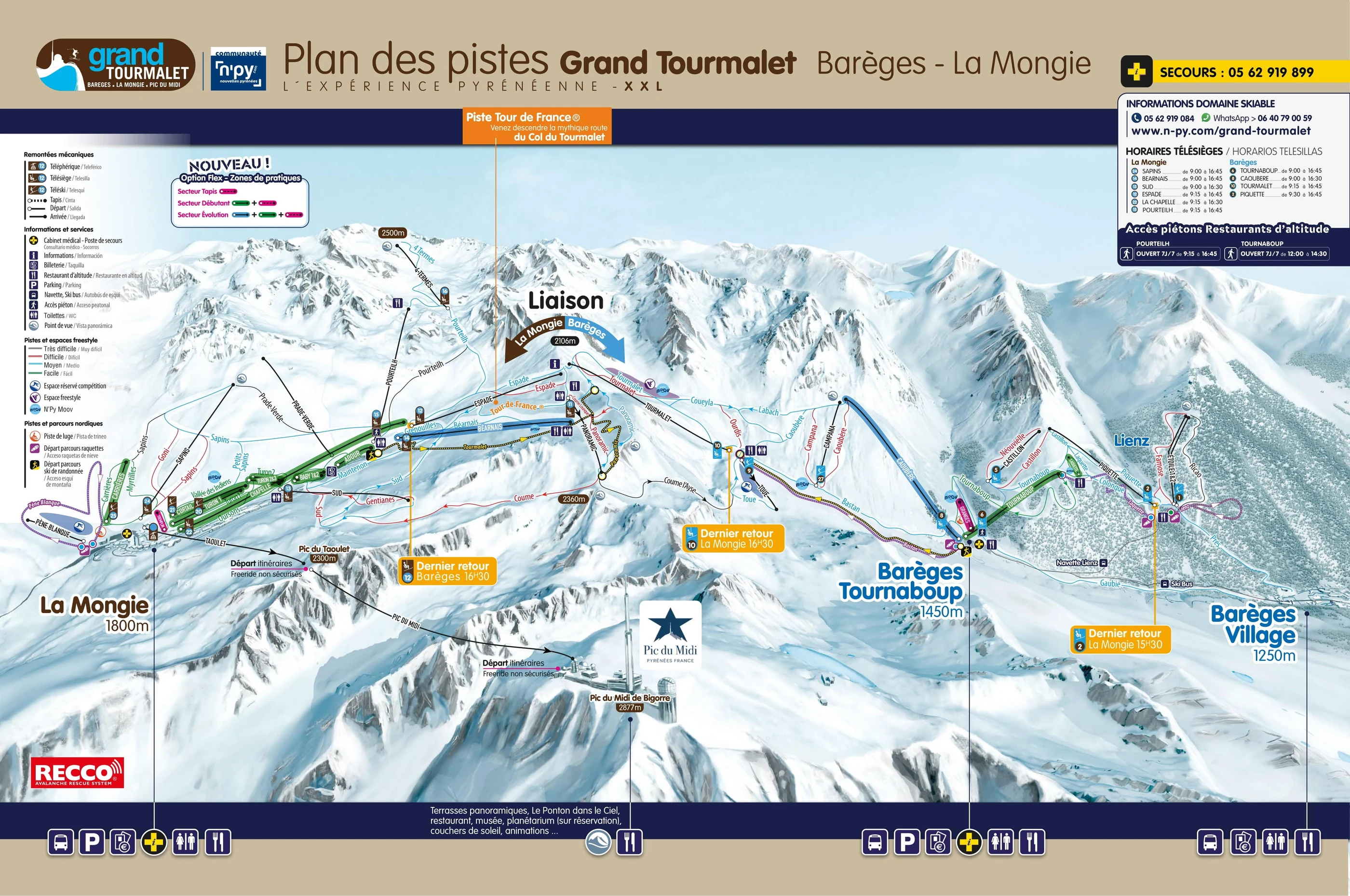 Pistkarta över Samoëns, pister, liftar och nedfarter