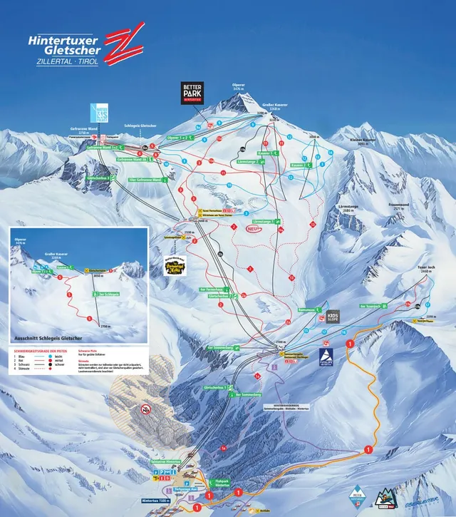 Pistkarta Hintertux