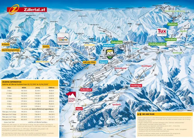Pistkarta Zillertal Arena