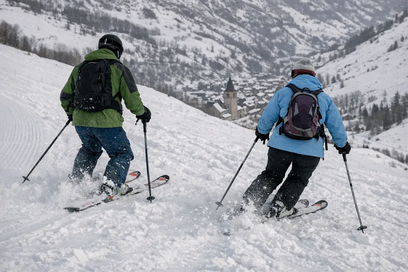 Skidåkning i Valloire